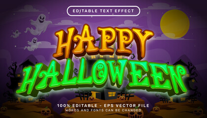 happy halloween 3d text effect and editable text effect