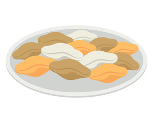 dish with chuseok songpyeon