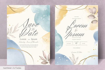Hand Painted Watercolor Floral Wedding Invitation Template
