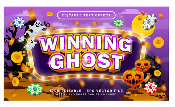 winning ghost 3d text effect with halloween event