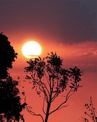 sunset in the mountains