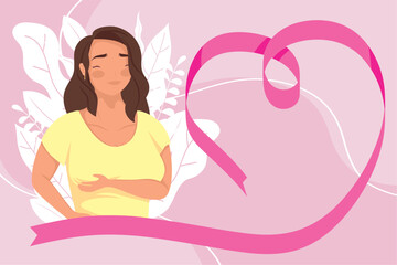 young woman with ribbon