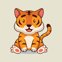 Fototapeta na wymiar Cute tiger cartoon illustration