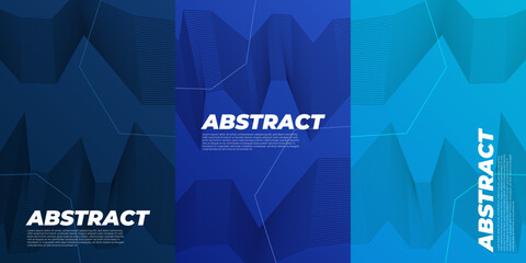 Futuristic covers set. Shapes overlap. Material design backgrounds. Eps10 layered vector.