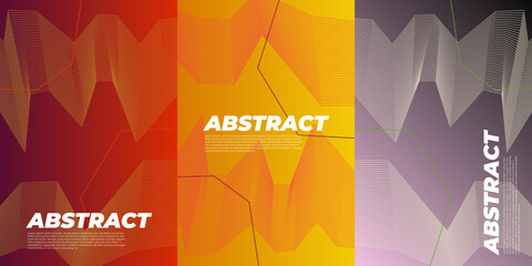 Futuristic covers set. Shapes overlap. Material design backgrounds. Eps10 layered vector.