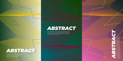 Futuristic covers set. Shapes overlap. Material design backgrounds. Eps10 layered vector.
