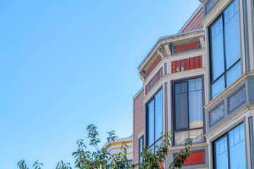 Reflective glass windows of a house in San Francisco, California