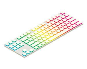 isometric white keyboard device