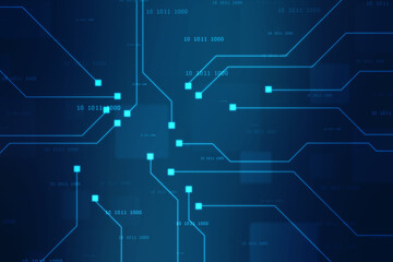 Abstract futuristic circuit board Illustration, Circuit board with various technology elements. Circuit board pattern for digital abstract technology background