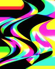 abstract neon rainbow colorful wavy geometric glitch background