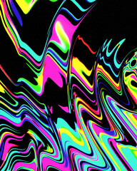 abstract neon rainbow colorful wavy marble glitch background