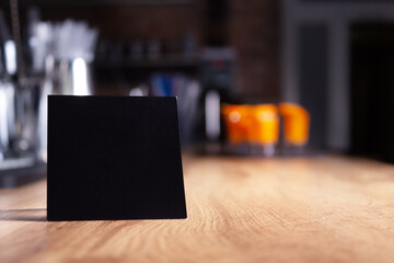 Black square mock-up for restaurant or cafe.