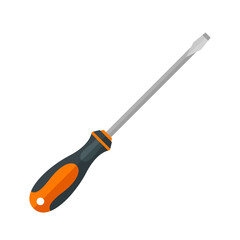 slotted flat blade screwdriver icon flat style vector illustration 