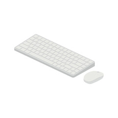 Color illustration keyboard, mouse on a white background. Vector illustration.
