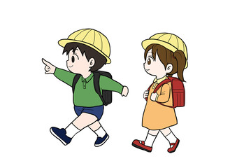 歩く小学生