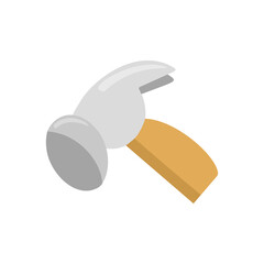 A hammer vector flat material design isolated on white