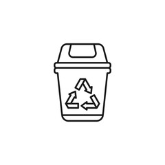 Recycle Bin line art ecology icon design template vector illustration