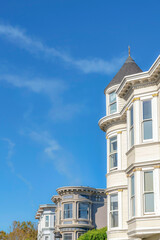 Fototapeta na wymiar Neighborhood in San Francisco, California with queen anne victorian houses