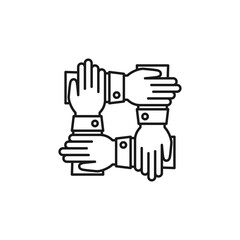 Cooperation line art business cooperation icon design template vector illustration