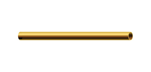 Template of pipe or hollow post part, realistic vector illustration isolated.