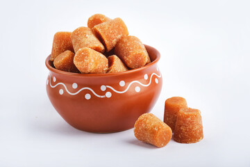 Organic Gur or Jaggery Powder and cubes, Jaggery is used as an ingredient in sweet and savoury...