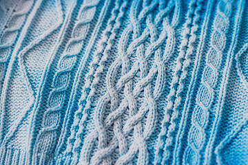 tie dye cable knit jumper close-up, clothes dye and fashion diy