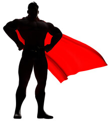 Superhero Standing Tall Silhouette 3D Render 2