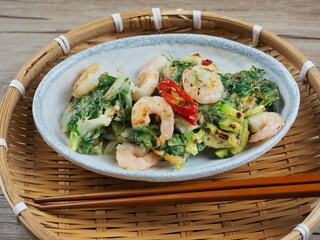 한국음식 새우 채소 부침개, 새우파전