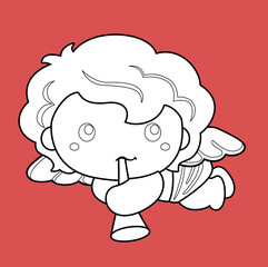Cupid Love and Kids Theme Digital Stamp
