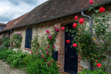 One of most beautiful french villages, Gerberoy - small historical village with half-timbered...