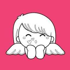 Cupid Love and Kids Theme Digital Stamp