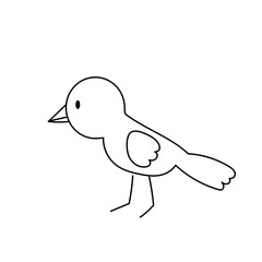 鳥　線画　シンプル