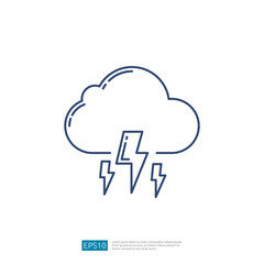Lightning Cloud. Rainy season Weather Outline Icon