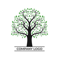 Organic tree leaves structure growing wood plant nature logo