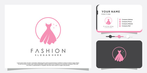 Fashion logo design vector with creative unique concept Premium Vector