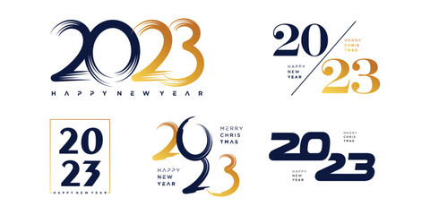 2023 logo design vector with creative unique style for banner or business - obrazy, fototapety, plakaty
