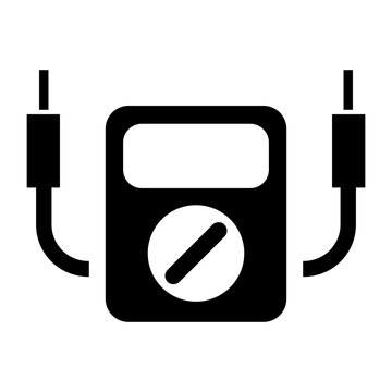 Ammeter icon, voltmeter line vector style. Isolated on a blank background which can be edited and changed colors.