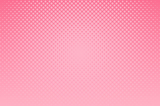 Pink Pop Art Background With Halftone Dots In Retro Comic Style. Vector Illustration.