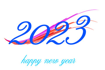 Fototapeta premium 2023年カラフルな Happy New Year