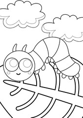 Insects Animal Theme Coloring Pages A4 for Kids and Adult