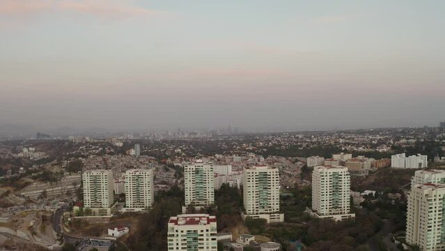 Mexico City Neighborhood Residential Buildings in La Enramada, Aerial
