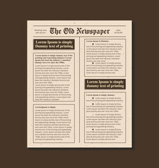 Fototapeta premium Old vintage newspaper template 