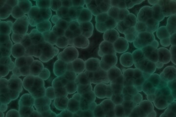 beautiful creative teal, sea-green many biological bacterias digital art texture or background illustration
