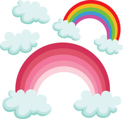 Cloud and Rainbow Nature Illustration Vector
