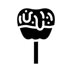 chocolate apple glyph icon vector. chocolate apple sign. isolated symbol illustration