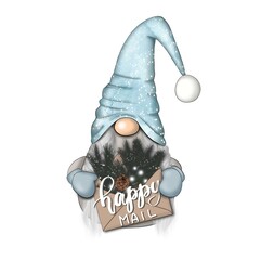 Christmas Gnomes Isolated On A White Background Hand Drawn Illustration	 - obrazy, fototapety, plakaty