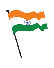 India flag, National flag of India. Waving flag vector isolated.