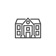 School building line icon