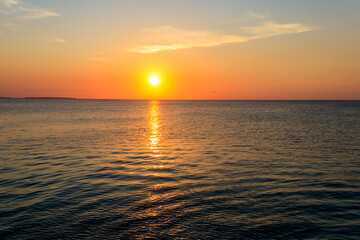View of the Indian ocean at sunset in Zanzibar, Tanzania