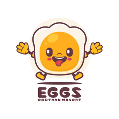 fried egg cartoon mascot. food vector illustration